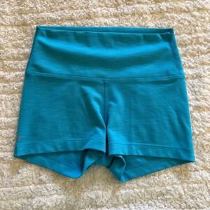NOBULL Womens High Rise Training CrossFit Lifting Shorts Teal Blue Sz S Athletic